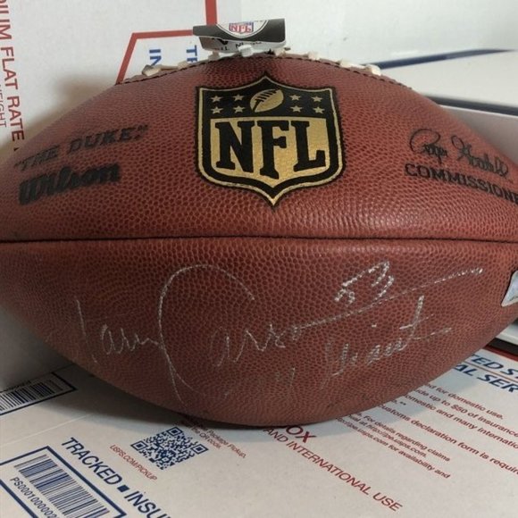 Harry Carson #53 "Giants" Signed The DUKE NFL Football with Halo Sticker - Picture 2 of 5